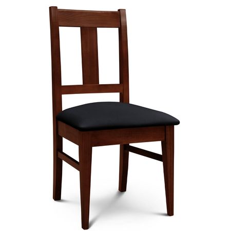 Silla de Comedor Euro lustre Caoba Tapizado Inka Negro Espacity