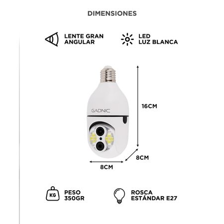 Cámara de Seguridad Gadnic tipo Bulbo Doble Visión Nocturna