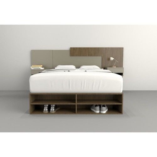 Box de Cama DS Home 1,60 m 4 Cajones 1 Puerta Nogal Gris 203x33x162 cm - Vista 4