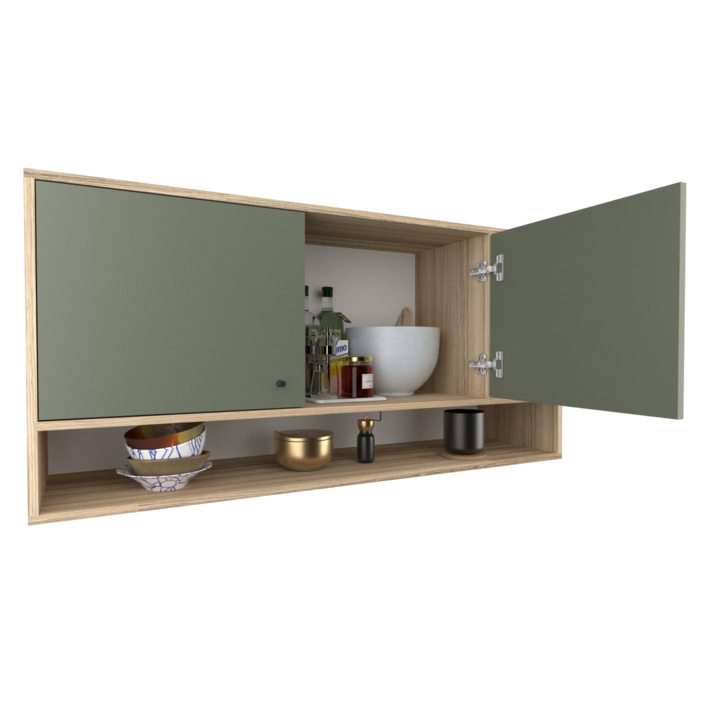 Alacena Moderna de 120 CM Verde Safari 2 Puertas JOUMELA - Vista 3