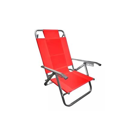 REPOSERA PLEGABLE DESCANSAR - ROJO, 5 POSICIONES, ALUMINIO OVAL 14X30 (80005)