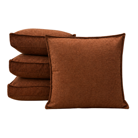 Pack x 4 Almohadones De Algarrobo 50x50 Chenille Terracota