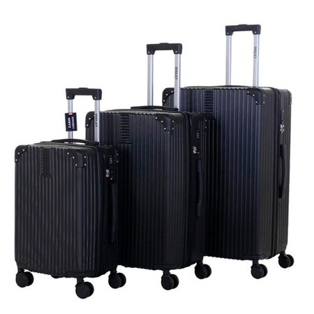 Set 3 Valijas Dudley Fibra Rigida ABS+PP Negro (28"- 24"-20")