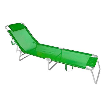 Reposera Cama Plegable Reclinable Aluminio Botafogo Verde Verde