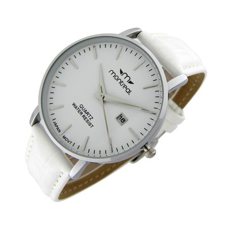 Reloj Dama Blanco Montreal Calendario