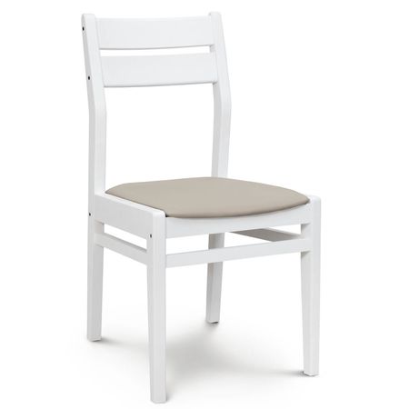 Silla de Comedor Docta lustre Blanco Tapizado Inka Beige Espacity