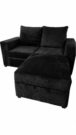 Sillon Milan dos cuerpos con camastro color Negro