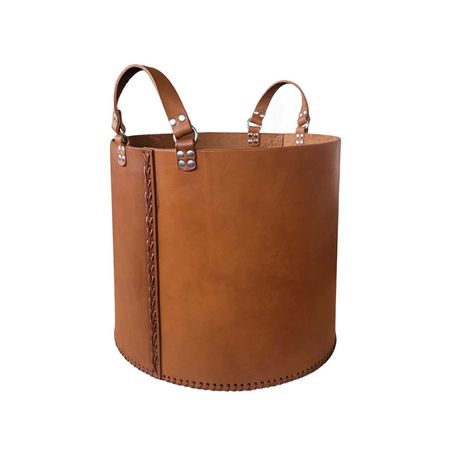 Canasto de Cuero Vacuno  36 cm