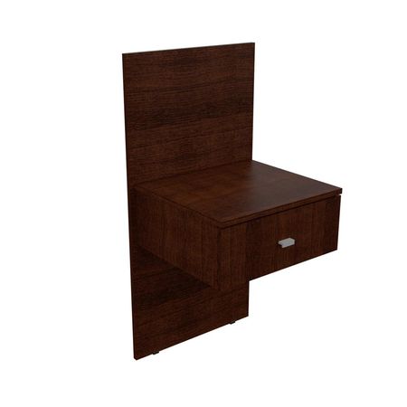 MESA DE LUZ MOSCONI FLOTANTE CON PANEL MESITA DORMITORIO MELAMINA 56665 COLOR WENGUE