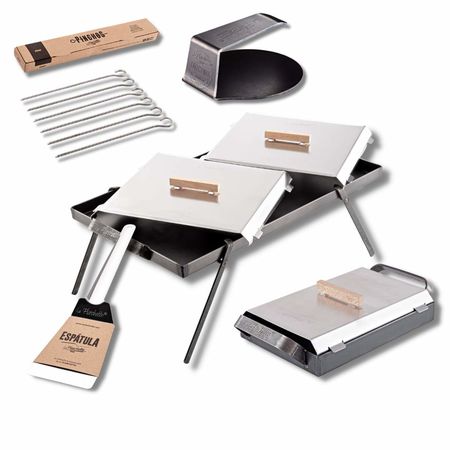 Plancheta de 2 Hornallas + Tapas + Patas + Pinchos + Espátula + Smasher + Planchetitta de REGALO - La Planchetta 