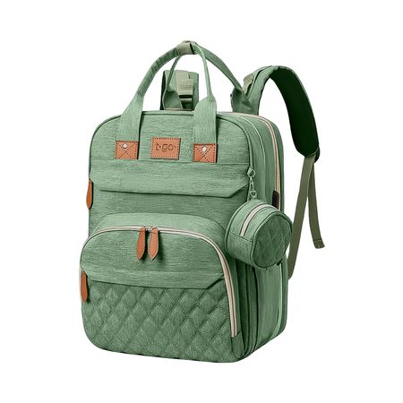 Mochila Maternal T-go 3 Cuna con cambiador y mosquitero Color Verde