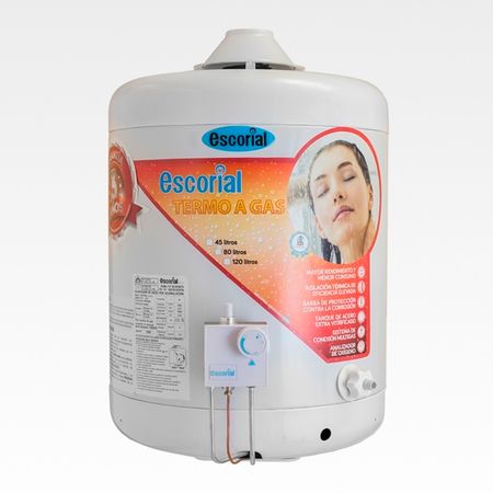 Termotanque Multigas Escorial 45lts Conexión Superior Blanco
