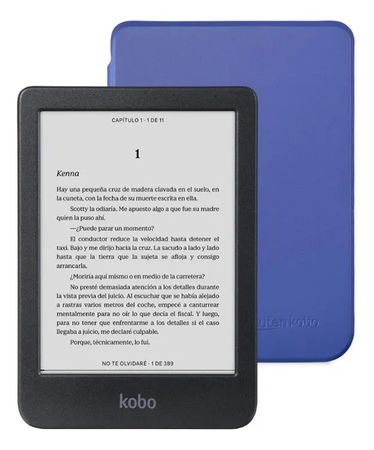Lector E Reader Kobo Clara Bw Negro Con Funda Basic Azul Azul