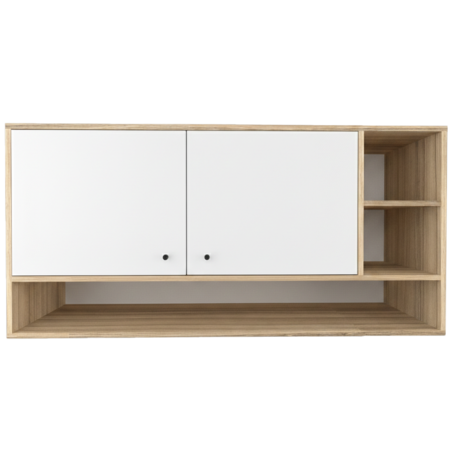 ALACENA DE COCINA MODERNA DE 120 CM 2 PUERTAS Y ESTANTE BLANCA