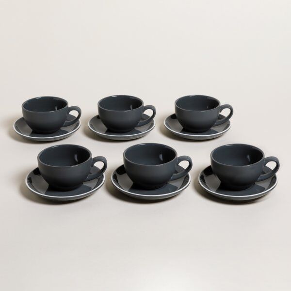 SET X 6 TAZA Y PLATO BARISTA GREY 280 ML - Vista 1