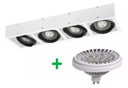 Aplique Plafon Box Cardanico 4 Luces Lampara Ar111 Led 48w