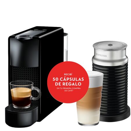 Cafetera Nespresso Essenza Mini Negra + Aeroccino A3KC30-AR-BKNE2-EI