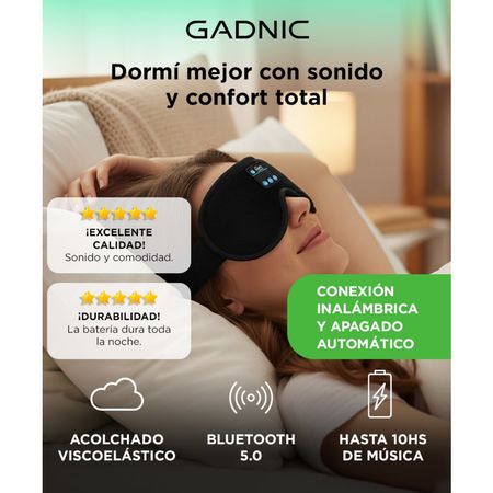 Auriculares Antifaz Para Dormir Gadnic AN2BT Refrigerante 