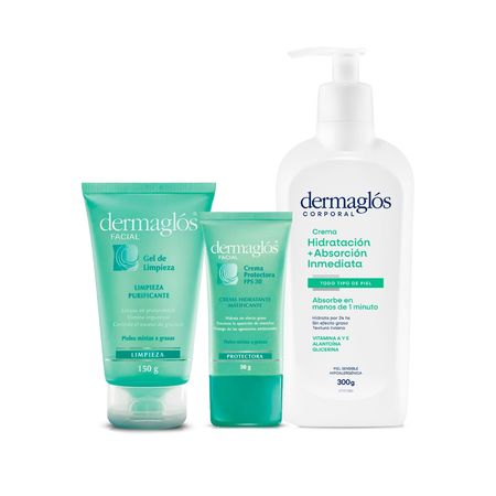 Dermaglos Set de Limpieza + Hidratacion Piel Mixta a Grasa