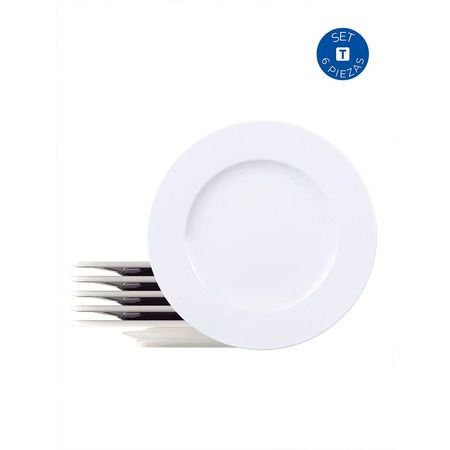 Set de 6 Platos de Postre de Porcelana María Augusta Tramontina