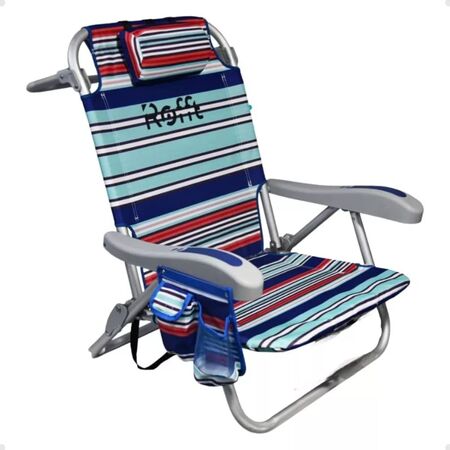 Reposera Rofft Rayada Sillon 6 Posiciones Con Cooler Aqua