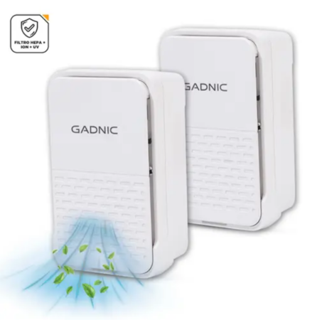 Kit X2 Purificador De Aire Gadnic Ionizador 3 En 1 120 Millones Iones Cm3