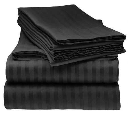 Sabanas premium Dobby 2 1/2 plazas extra suaves Microfibra Negro