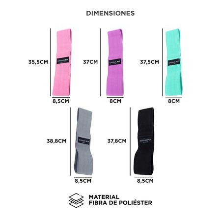 Set x5 de Bandas Elásticas Gadnic Isométricas