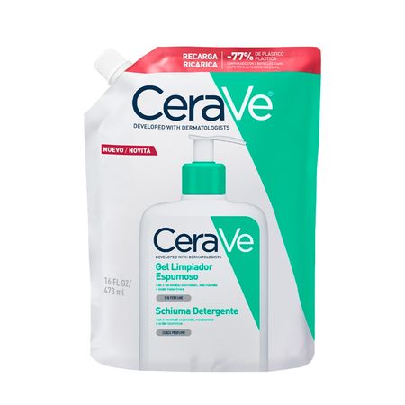 Gel Limpiador Espumoso Cerave Piel Normal A Grasa 473 Refill