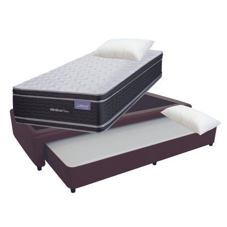 Colchón + Carricama Cuero Marron 1 1/2 Plazas Espuma Inducol Nimbus Firm 90x190x26 120kg 