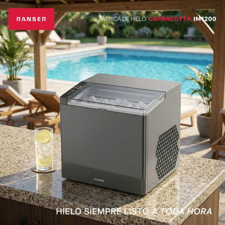 Fabrica de Hielo Ranser CAPRACOTTA IM1200 150W Automatica Negro Portatil - Vista 6