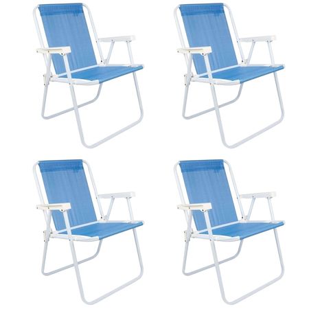 Combo x4 Silla Alta de Acero Mor Sannet Playa Camping 110 Kg