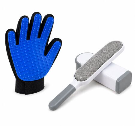 Guante removedor quita pelos mascotas + Cepillo saca pelusas 2 en 1