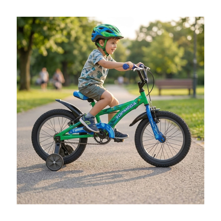 Bicicleta Infantil Topmega Speedmike Talle Único R16 1V Verde/Azul