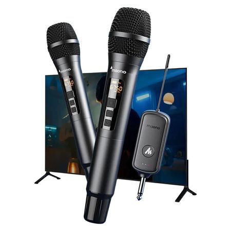 Maono WM760 A2. Sistema de 2 micrófonos inalámbricos UHF. Voz clara para eventos y karaoke