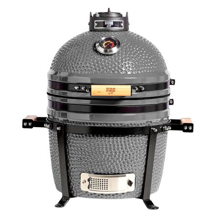 Parrilla Kamado Bbq Grill Kadu K15 Ahumador Ceramico Gris