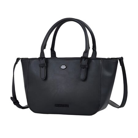 Cartera de Mujer Oreiro Love con tira regulable para bandolera Eco Cuero Pu color negro