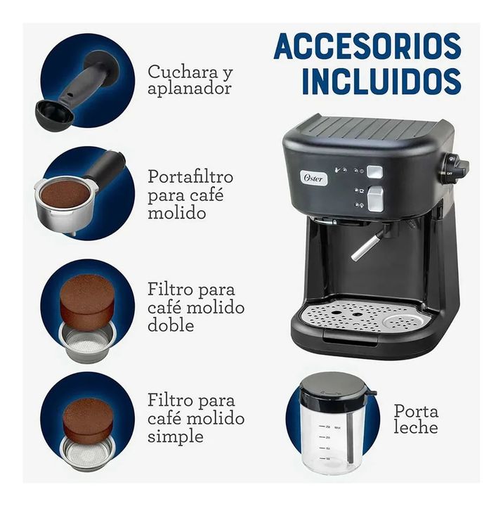 Cafetera Oster BVSTEM5501B Negro Espresso - Vista 4