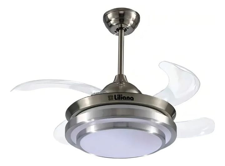 Ventilador Techo Liliana Vtha604 4 Palas 6 Velocidades Led Color De La Estructura Plateado Color De Las Aspas Blanco Diametro 106 Cm 1.06 M - Vista 1
