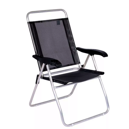 Silla Reclinable Mor Boreal De Aluminio C/Portavasos Negra