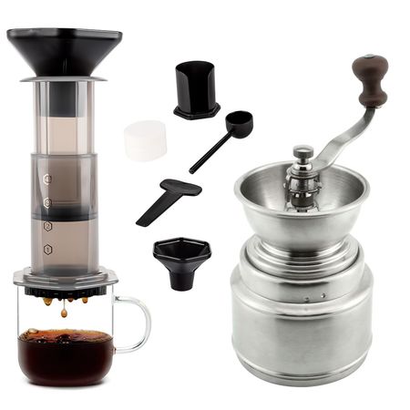 Kit de Cafetera Cukpress Aeroexpres + Molinillo de Café Grinder02 Manual 