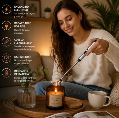 Encendedor eléctrico chispero USB recargable