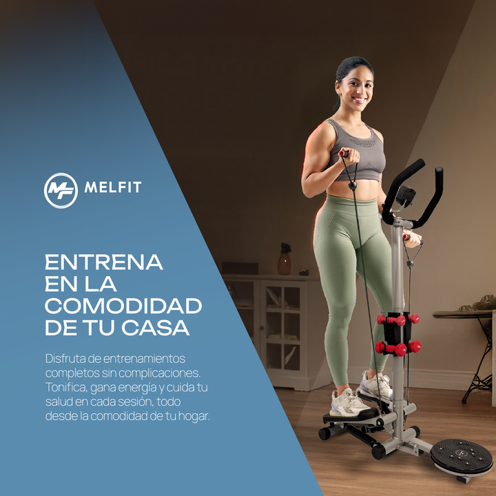 Escalador Gym Melfit Ex100 Con Manillar Disco Pesas Ex100 - Vista 8