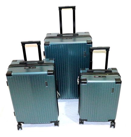 Set X 3 Valijas North Tiger Policarbonato 4 Ruedas 20/24/28 Abs+Pc Verde