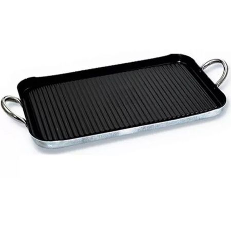 Plancha Bifera Churrasquera Guadix 2 Hornallas Teflon Plateado