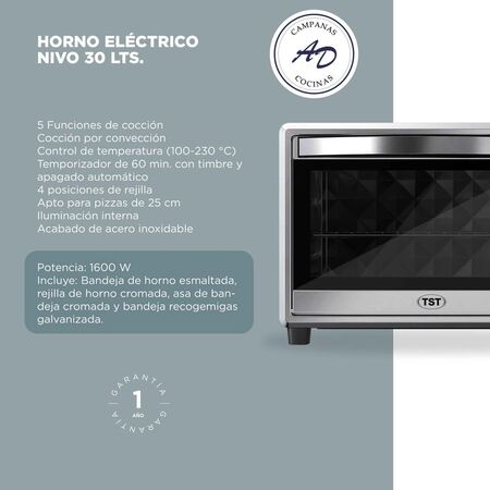 Horno eléctrico TST Nivo – 30lts