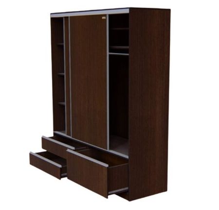 GRAN PLACARD EMC XL PUERTA CORREDIZA CON ZAPATERO Y 2 CAJONES 218x180x60 WENGUE (GPCXL18W)