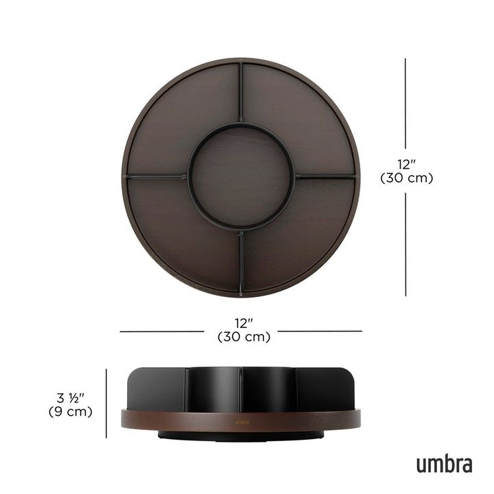 Tabla De Madera Organizadora Especias Umbra Madera Negro - Vista 5