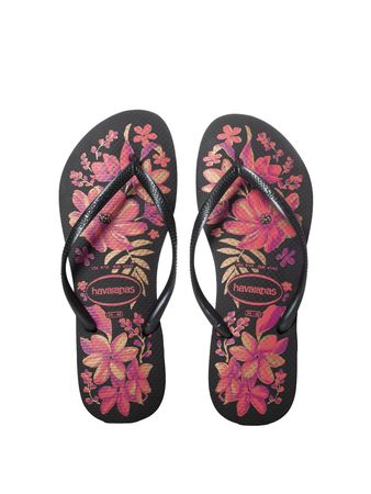 Ojotas Havaianas Slim Organic Mujer Moda Negro