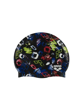 Gorra Arena Print 2 Kids Niños Natación Negro